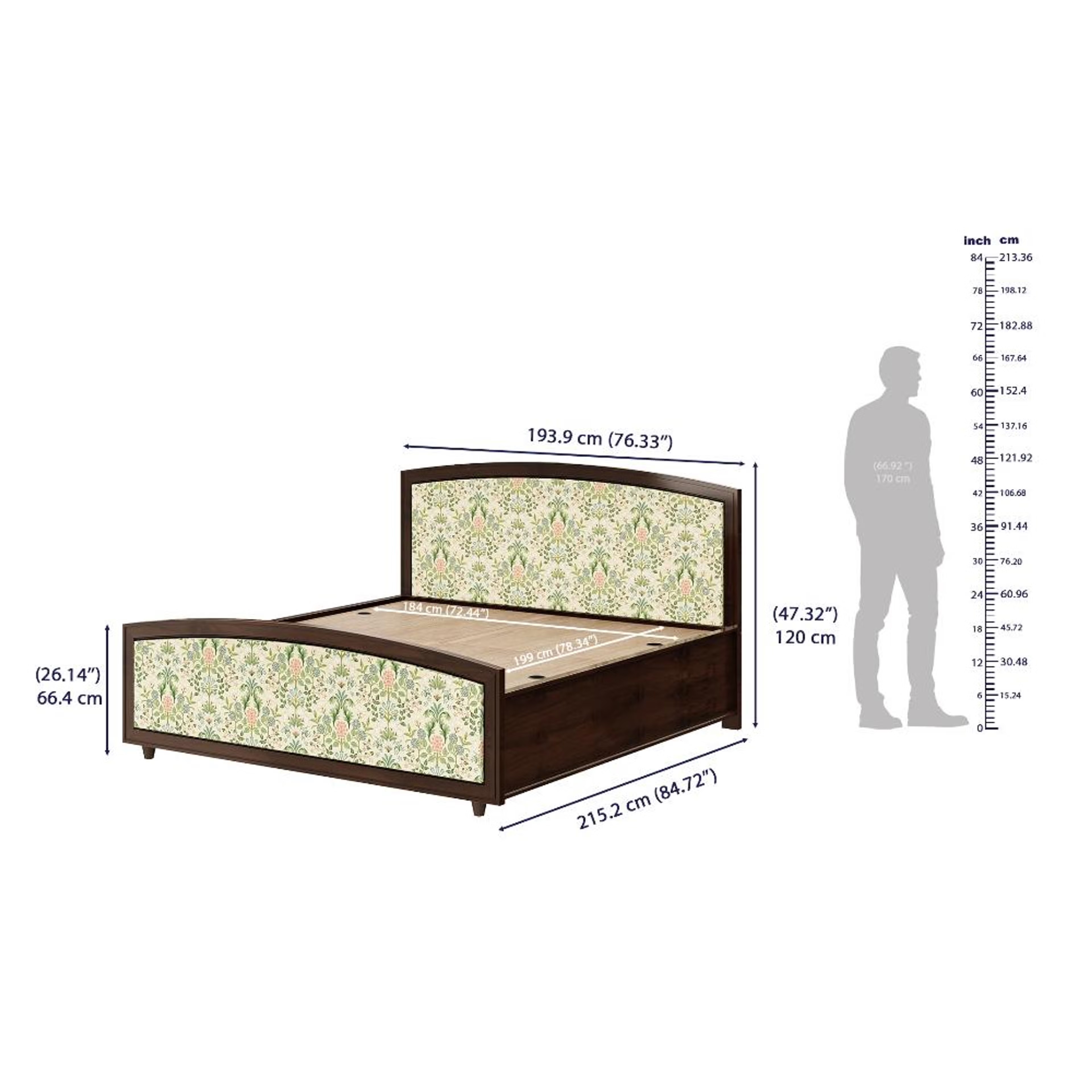 Ved King Storage Teak Wood Bed King - 78" x 72 7 Ved King Storage Teak Wood Bed King - 78" x 72\
