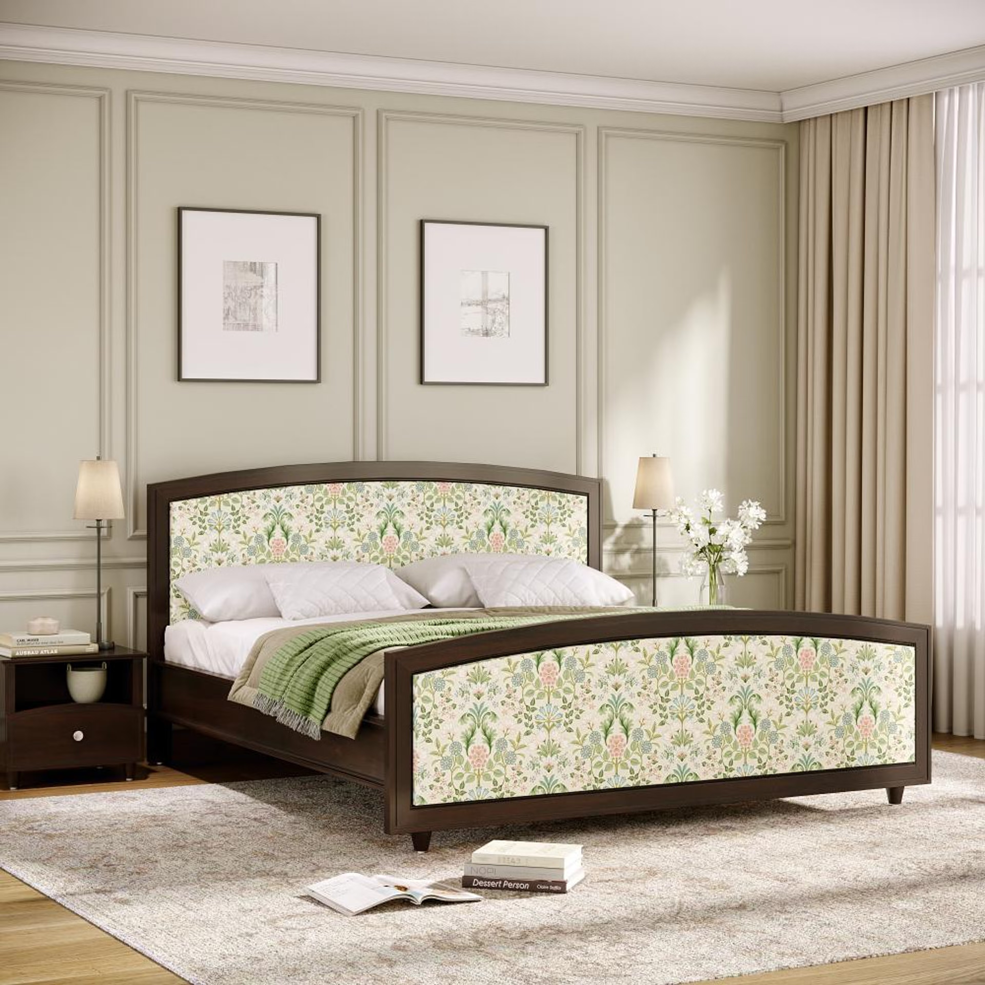 Ved King Non Storage Teak Wood Bed King - 78" x 72\