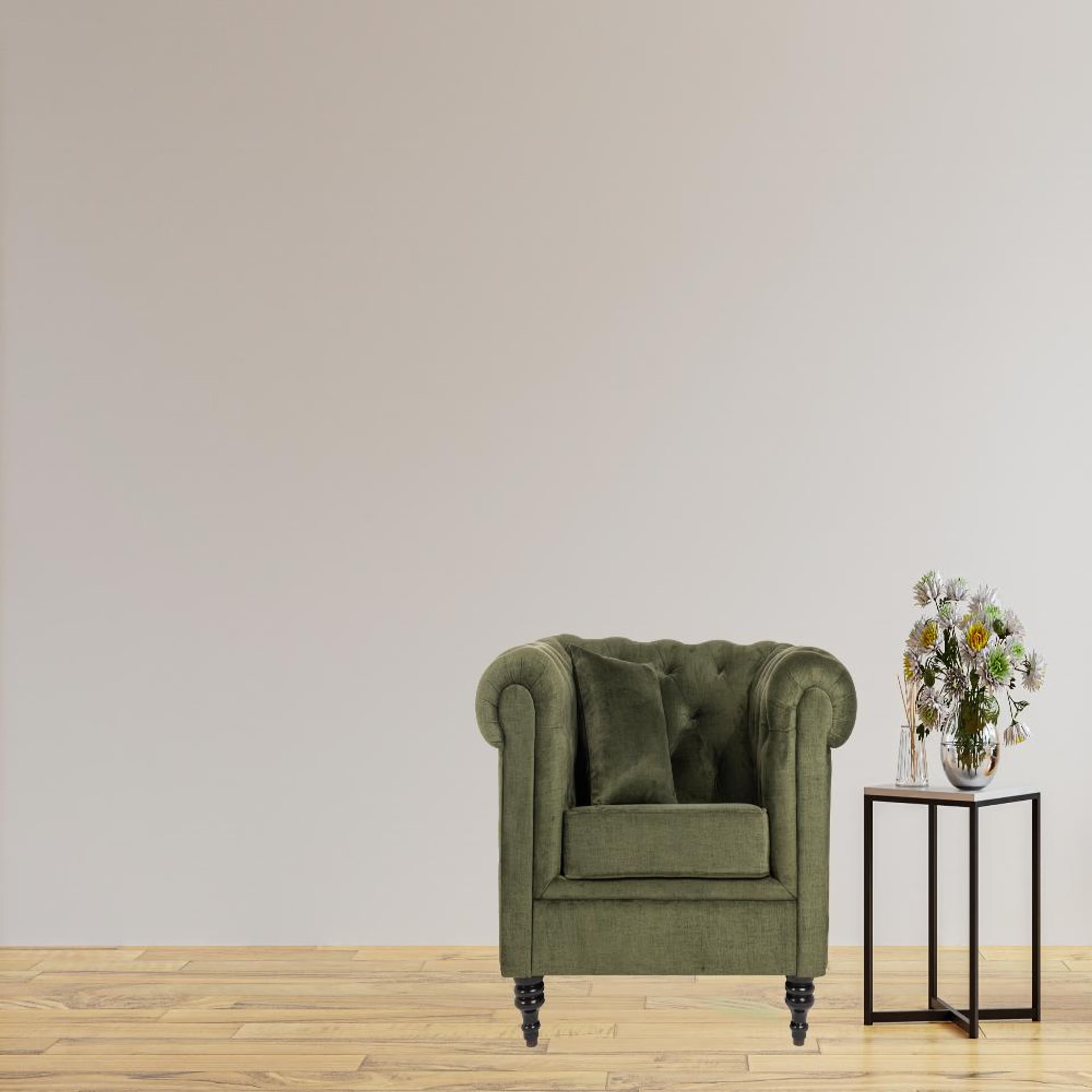 Wakefit Havana Sofa - Single Seater Reflection Green 1 Seater, Green