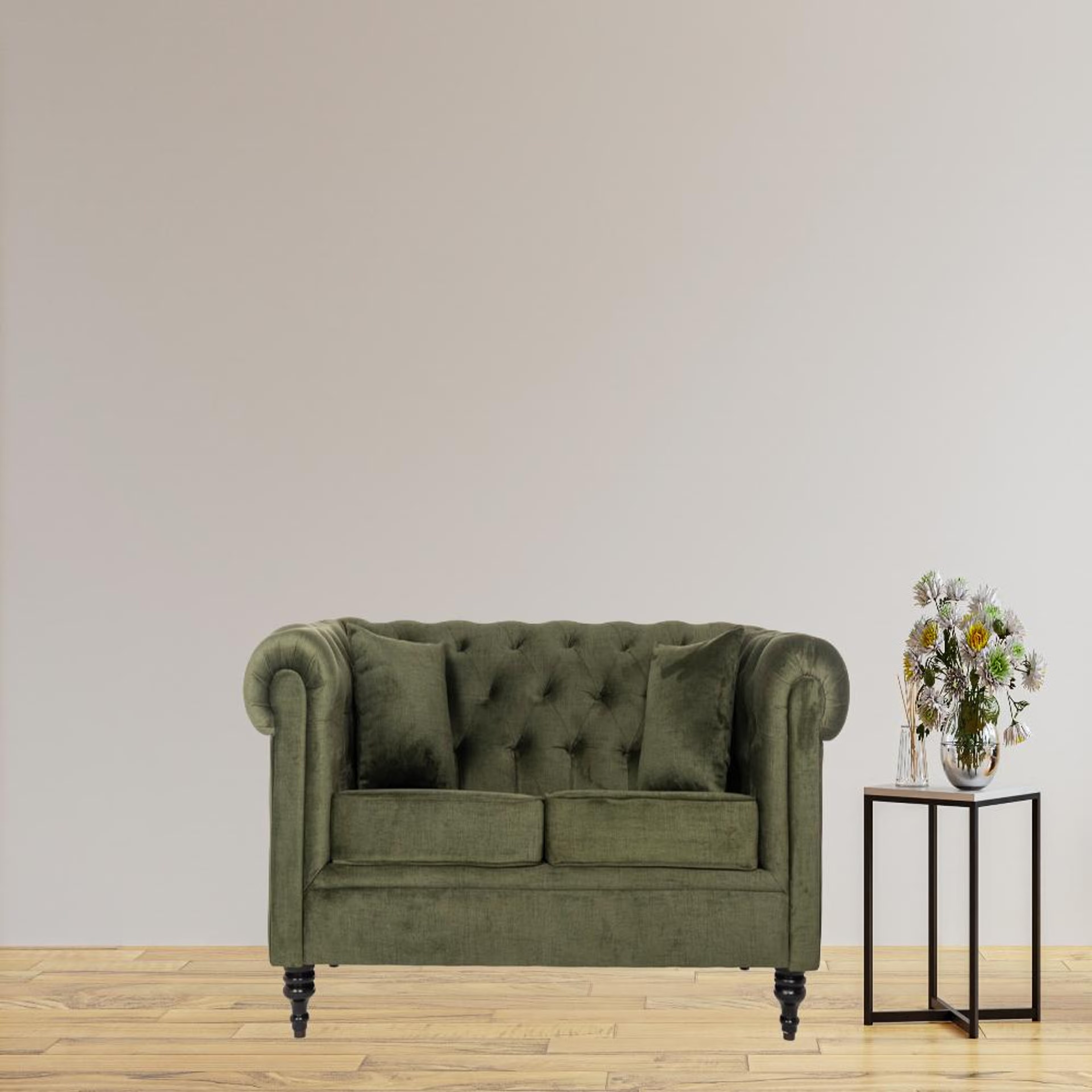 Wakefit Havana Sofa - Two Seater Reflection Green 2 Seater, Green