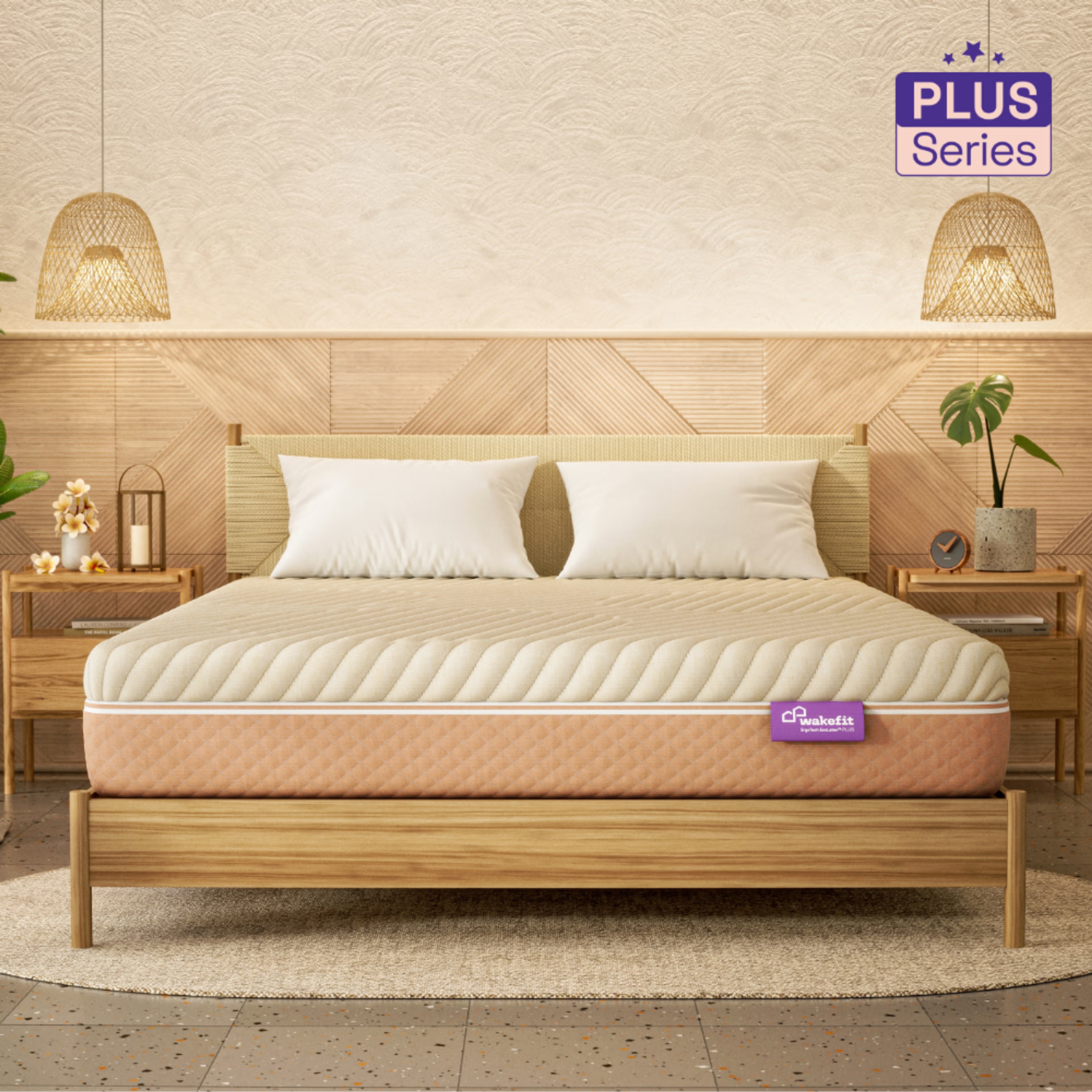 Wakefit ErgoTech EcoLatex Plus Mattress King - 75" x 70" x 8" - 1.91m x 1.78m x 20.3cm