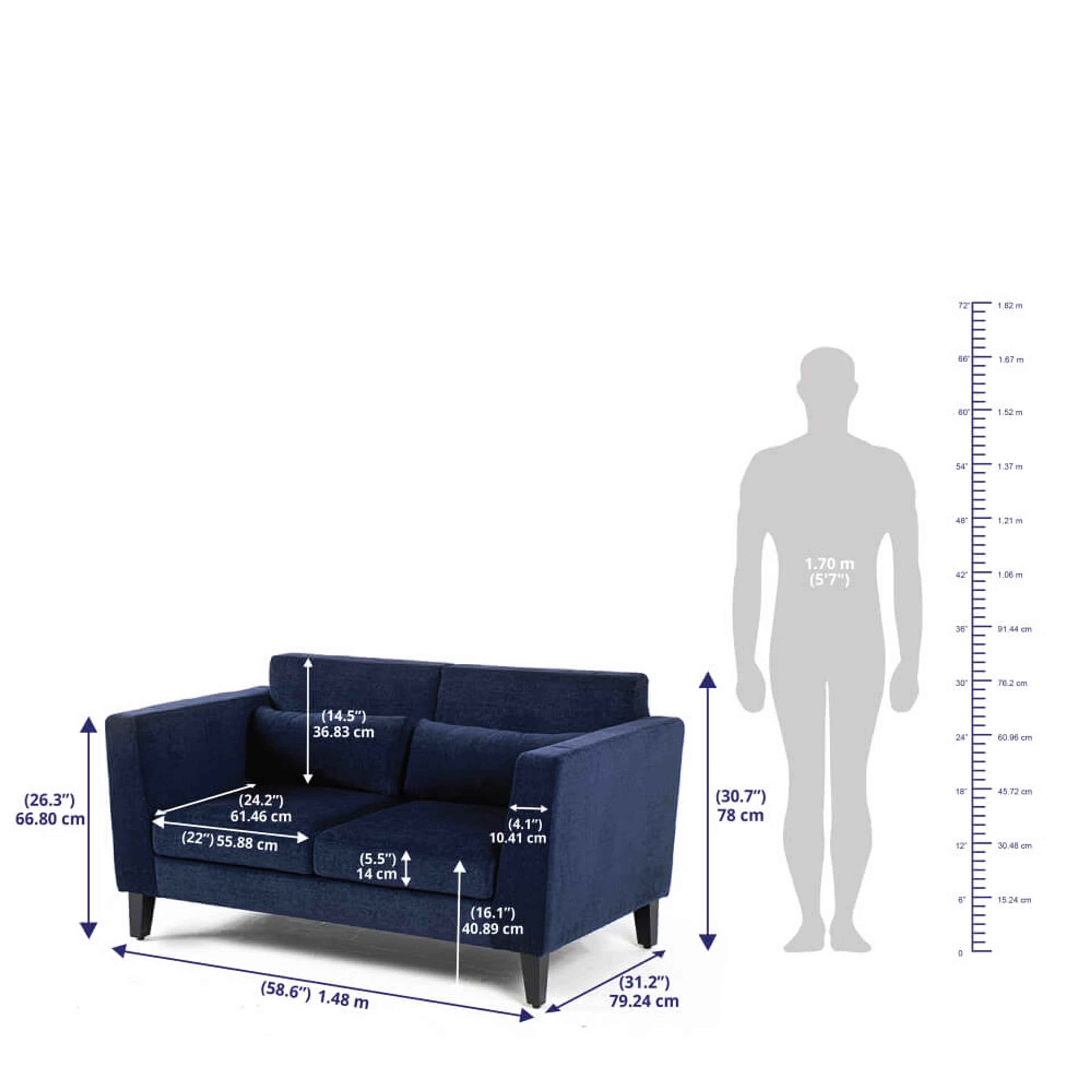 Wakefit SnoozePro Sofa Set (3+2) Regular, 3 Seater + 2 Seater, Cobalt Blue 12 Wakefit SnoozePro Sofa Set (3+2) Regular, 3 Seater + 2 Seater, Cobalt Blue